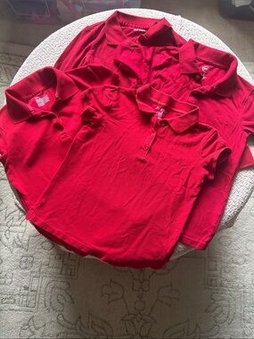 Kids Red Polo Shirts - 3 short sleeve 1 long sleeve